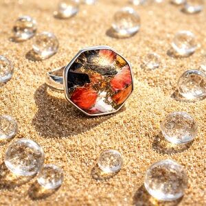 NEW! Spiny Oyster & Calcite Ring